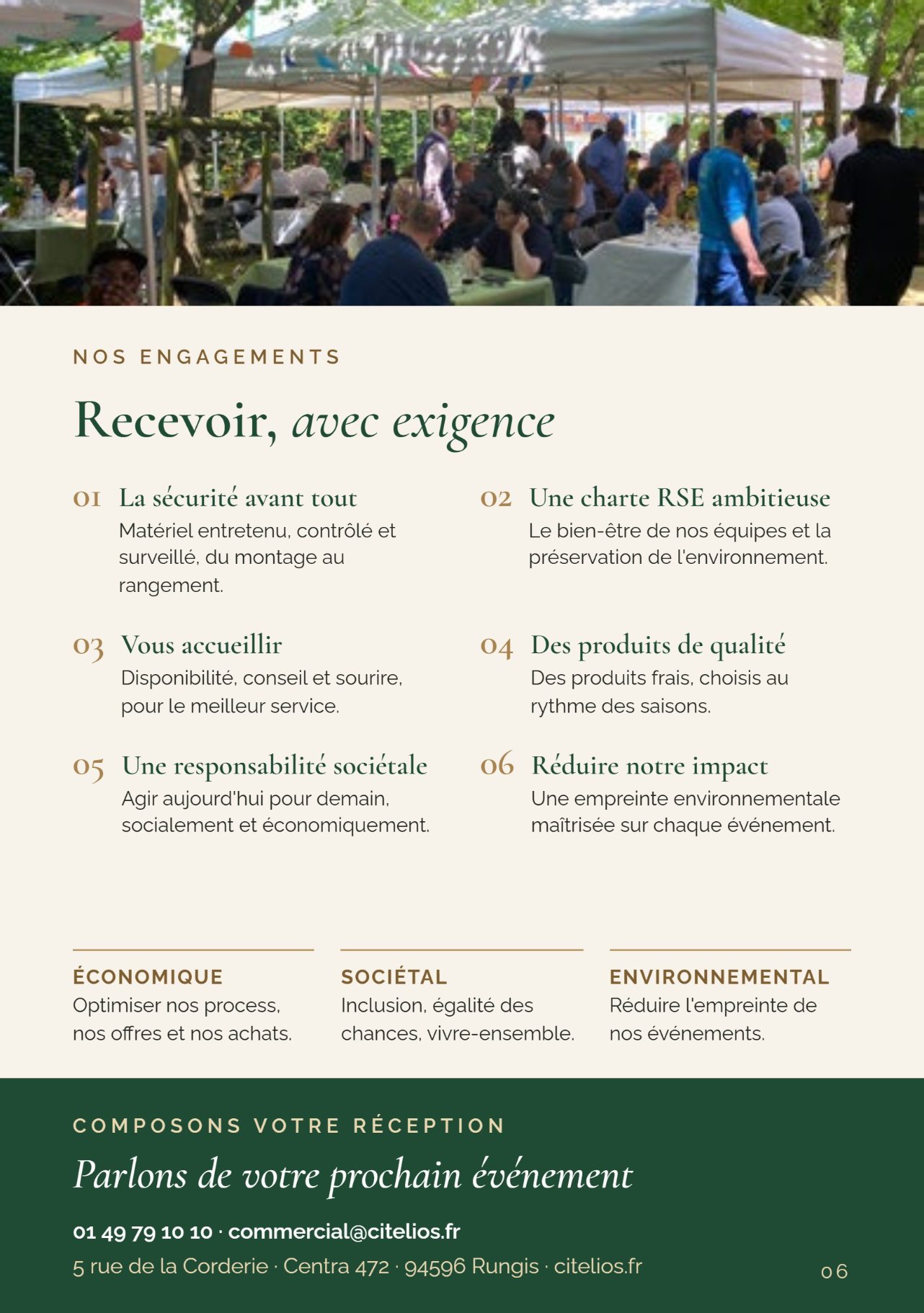 Livret Citelios - Nos engagements et contact